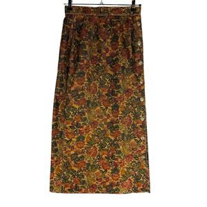 Vintage Prestwyck LTD Womans Sz 6 Skirt Brown Side Button Corduroy USA Brown